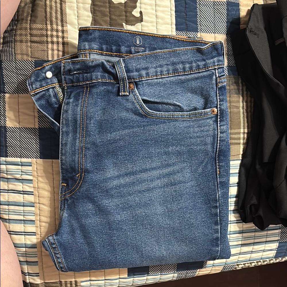 Levi's Blue Straight Jeans with Worn-In Look